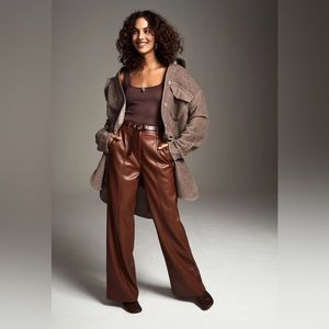 DYNAMITE Faux Leather Wide Leg Pants